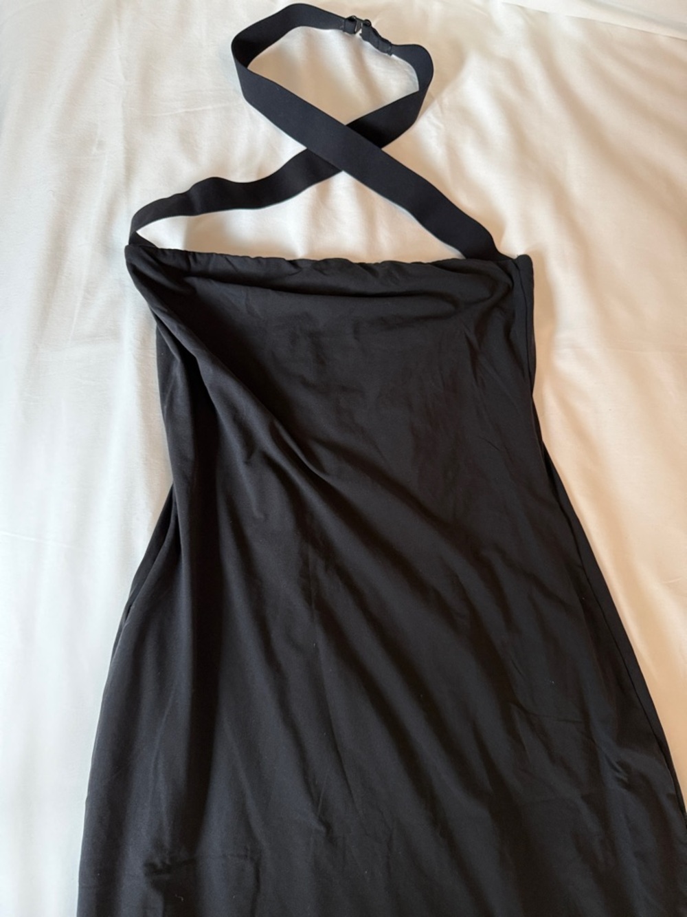 SKIMS Black Cross-Neck tube Dress